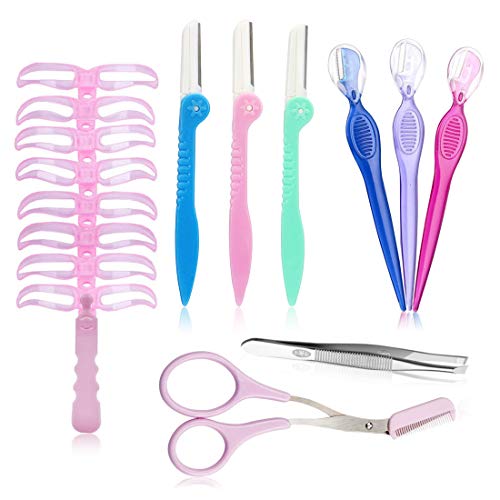 Eyebrow Razor Kit, 9 Pcs Foldable Eyebrow Shaper Grooming, Eyebrow Stencil For Women & Man