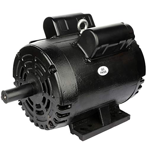 ECCPP 5 HP Single Phase Air Compressor Electric Motor 184T Frame 60 HZ Frequency 1750 RPM 28.5-27.0 A 1-1/8" Keyed shaft