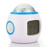 LED Starry Star Sky Projection Digital Music Alarm Clock.