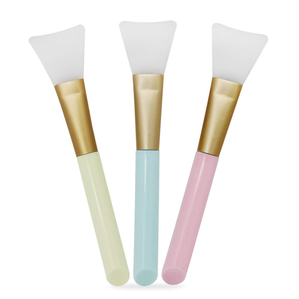 Haobase 3 pcs Face Mask Brush Skin Care Beauty Tool Silicone Cosmetic Brush Mud Mask Brush DIY Makeup Tool (Multicolor)