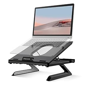 Laptop-Stand-Jelly-Comb-Ergonomic-Notebook-Riser-Desk-9-Level-Adjustable-with-Foldable-Legs-Phone-Holders-and-Cooling-Design-for-Macbook-Tablet-Book-ComputerDesktop-Monitor-Black Laptop Stand, Jelly Comb Ergonomic Notebook Riser Desk 9-Level Adjustable with Foldable Legs, Phone Holders and Cooling…