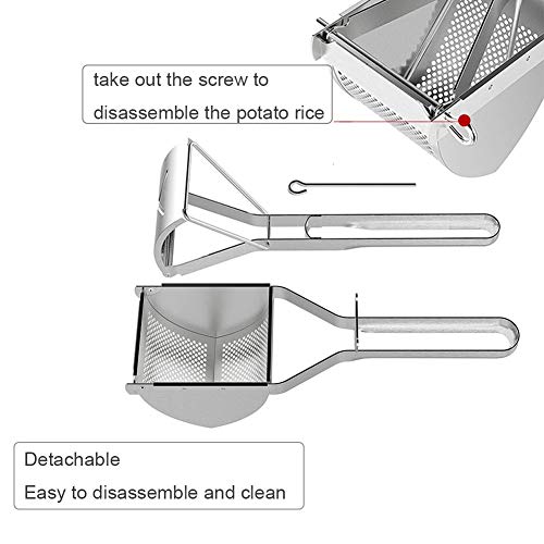 YOSTAR Potato Ricers, Stainless Steel Potato Ricer, Commercial Potato Masher Heavy Duty Large, Detachable and Dishwasher Safe, Good for Potato, Tomato and more