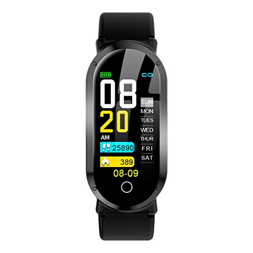 Kanzd T1 Men Women Blood Oxygen Blood Pressure Heart Rate Monitor Sports Smart Watch (Black)
