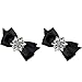 WINGOFFLY® 1 Pair Decorative Rhinestone Ribbon Bow Wedding Party Shoe Clip(Black)