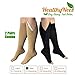 HealthyNees 2 Pairs Combo Zipper Compression Medical Grade Leg Calf Relief Swelling Circulation Support Socks (L/XL)