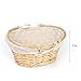 Wicker Basket Gift Baskets Empty Oval Willow Woven Picnic Basket Easter Candy Basket Storage Basket Wine Basket with Handle Egg Gathering Wedding Basket (Natural)
