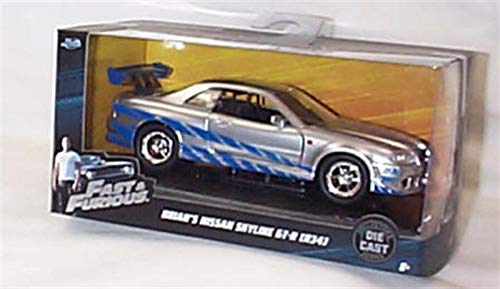 Jada Fast And Furious Silver Blue Brian S Nissan Skyline Gt R R34 Car 1 32 Scale Diecast Model Buy Online In Montenegro At Montenegro Desertcart Com Productid