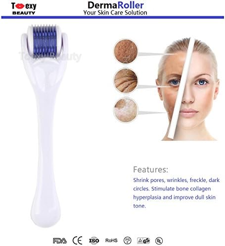 Derma Roller, New 540 Micro Needle Roller, Home Use Skin Care Facial Needle Roller and Beauty Massage Tools 0.75 mm for Anti-Aging &amp; Scar Removal