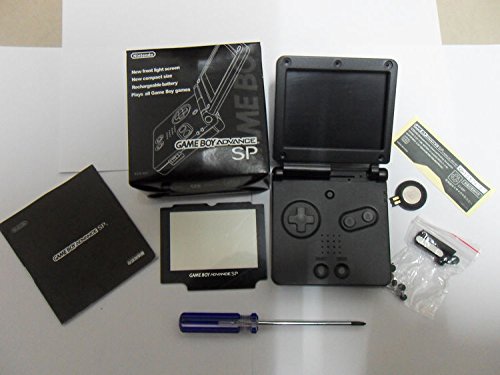 Full Parts Replacement Housing Shell Pack for Nintendo Gameboy Advance SP GBA SP(Black)(Battery is Not included)
