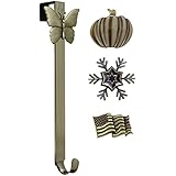 Adjustable Length Wreath Hanger with Interchangeable Icons (4 Wreath Hangers in 1) (Oil-Rubbed Bronze-Flag/Snowflake/Butterfly/Pumpkin)