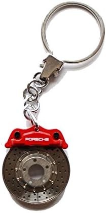 Amazon Usポルシェ 直輸入純正品 Porsche ポルシェ ブレーキキャリパー キーチェーン キーホルダー レッド キーケース キーホルダー 車 バイク
