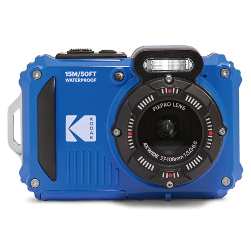KODAK Pixpro WPZ2 - Digitalkamera Kompakt 16M Pixel, Wasserdicht bis 15m, Stoßfest, Video 720p, LCD-Bildschirm 2,7 - Li-Ionen-Akku, Blau