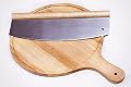 Pizza Cutter and beyond(14"); Built to last a lifetime. Comes with natural wooden handle with stainless steel blade. see customer comments for more pictures.