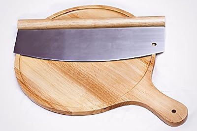 Pizza Cutter and beyond(14"); Built to last a lifetime. Comes with natural wooden handle with stainless steel blade. see customer comments for more pictures.