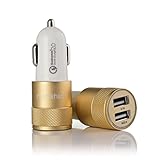 Quick Charge 2.0 Runshion® Dual-Port Car Charger with LED lights for Samsung Galaxy S7/S6/Edge,Note 5 / Note 4, Nexus 6,LG G5,HTC | Qualcomm Certified-Gold