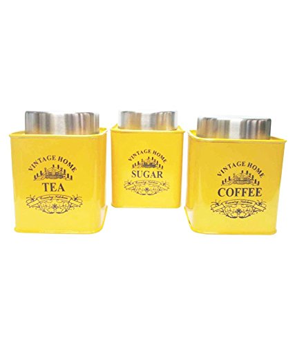 square tea coffee sugar canisters