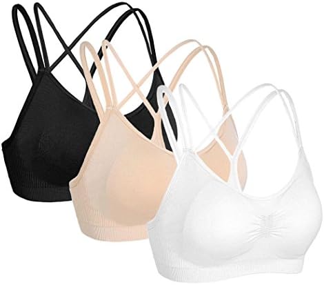 ZETIY Women's Strappy Crisscross Back Wireless Yoga Sports Bras Padded Bralette