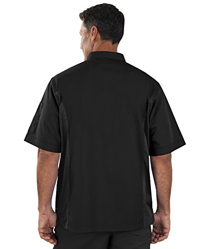 Men’s Short Sleeve Chef Coat with Mesh Sides (XS-3X, 2 Colors) (Medium, Black) - Thumbnail 7
