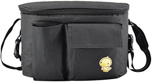 Jitong Printed Stroller Organisers Pram Bag for Mom Large Capacity Crossbody Baby Pushchair Storage Bags (Black #1, 30 * 15 * 19.5cm)
