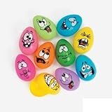 Pack Of 10 Smiley Faced Crazy Faces Plastic Easter Egg