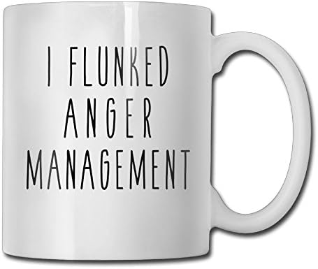 I Flunked Anger Management Personalized Coffee Mug Add Pictures, Logo, Or Text To Custom Mugs Cups For Gift White