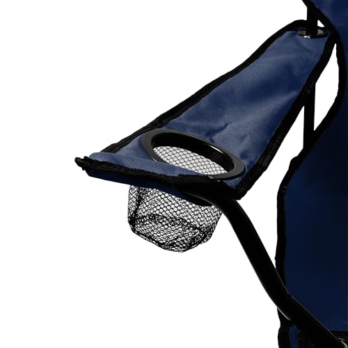 Logo Brands NCAA West Virginia Mountaineers Quad Chair, Unisex Adult Chair with One Cup Holder, Team Color, One Size