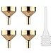LISAPACK 4 PCS Metal Small Funnel, Tiny Funnel for Filling Bottles, Mini Funnel to Transfer Cosmetics, Essential Oils, Perfume, Cologne (Gold)