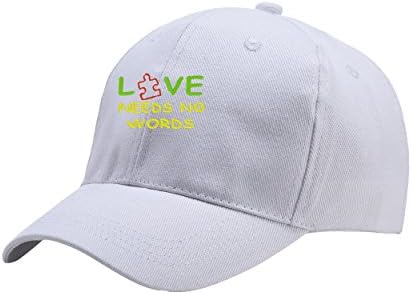 NeeKer Love Needs No words White Peaked Hat Embroidered Logo Adjustable Dad Cap