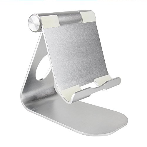 ElementDigital iPad Stand Mount Desk Stand Adjustable Tablet Stand Desktop Stand Holder Dock for new iPad 2017 Pro 9.7 10.5 Air Mini 2 3 4 Kindle Nexus Accessories Tab E-reader (Silver)