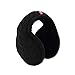 Surblue Unisex Warm Knit Cashmere Winter Pure Color Earmuffs with Fur Earwarmer, Adjustable Wrap,Black,Large