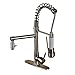 Senlesen Brushed Nickel Kitchen Sink Faucet Pull Out Down Sprayer Mixer Taps Wet Sink Bar Faucets with 10'' Hole Cover Plate