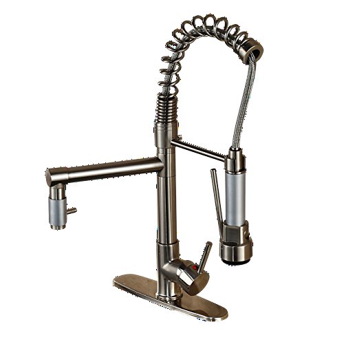 Buy Senlesen Brushed Nickel Kitchen Sink Faucet Pull Out Down Sprayer Mixer Taps Wet Sink Bar