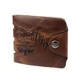 Doinshop New Fashion Mens Genuine Leather Bifold Wallet Credit Id Card Holder Slim Purse (C)