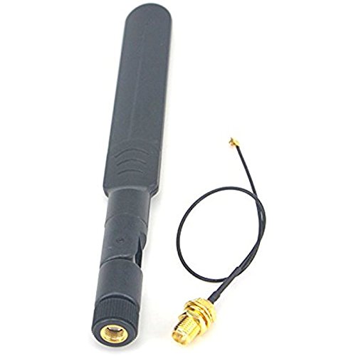 WIFI Antenna 2.4Ghz/5.8ghz Omni Dual-band 5dbi Aerial RP SMA male WITH Mini 1.13 PCI U.FL to RP SMA Female WiFi Pigtail Cable 17cm ships from USA