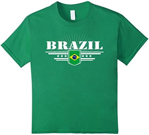 Kids BRAZIL T-Shirt / Brasil T-shirt / Brasil Flag Gift ideas T-s 8 Kelly Green
