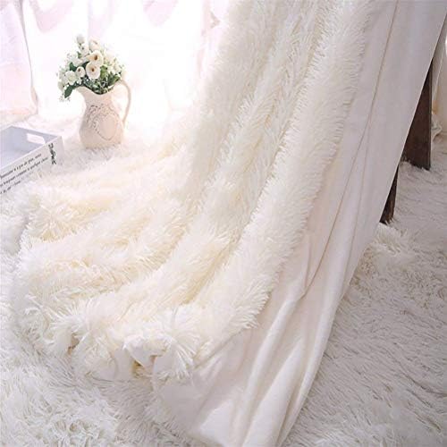 Faux Fur Throw Blanket Super Soft Cozy Fluffy Blankets Warm Lightweight Long Hair Shaggy Fuzzy Throws for Couch & Bed Decor