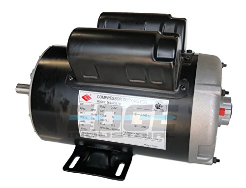NEW 3.7HP COMPRESSOR DUTY ELECTRIC MOTOR, 56 FRAME, 3450 RPM, 5/8" SHAFT DIAMETER, NEMA RATED MOTOR, REPLACES 5HP SPL MOTORS RATED 15-17AMPS