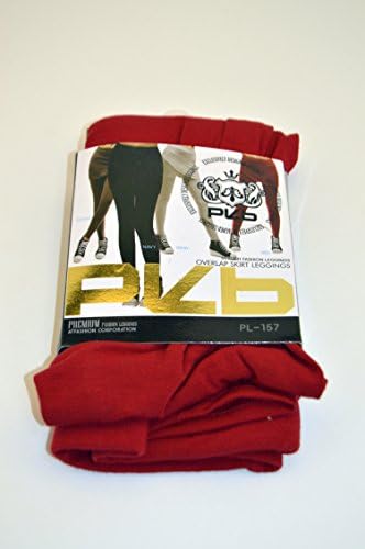AtFashion Corporation Premium Fashion Leggings Exclusively Designed Tulip/Overlap Skirt with Attached Leggings in Red Size L / XL