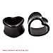 Plugs 00G Acrylic Black Heart Tunnel 10mm Gauges Plugs 00 Gauge (2 Pieces)