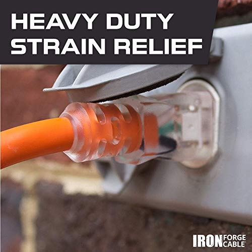 Iron 12 Gauge Outdoor Extension Cord 100 Ft with Lighted End,12/3