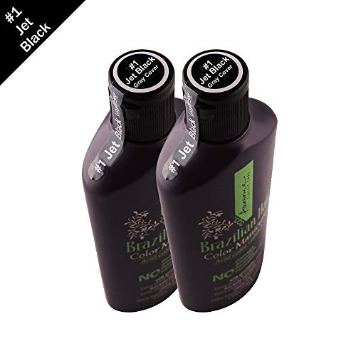 Awesome Brazilian Hair Color Manicure - Acid Color pH3.5, No Damage, No Ammonia, No Peroxide, No Formaldehyde, Silk Protein, Keratin Protein, Olive Oil, 3.53 Oz. (Pack of 2) (Jet Black)