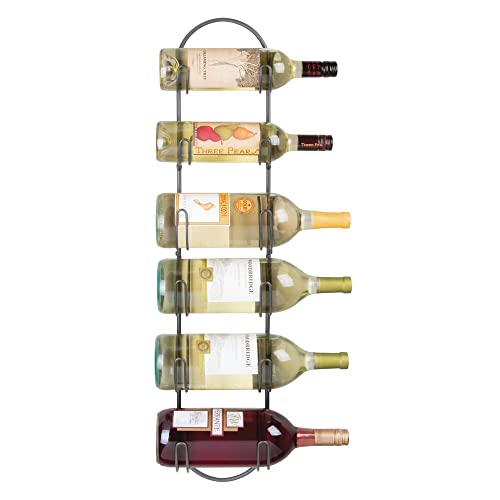 mDesign Steel Wall Mount Towel Rack with 6 Compartments Towel Holder and Towel Storage Shelf