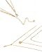 Shoopic Layered Coin Pendant Stick Bar Disc Sequins Lariat Multilayer Chain Necklace for Women