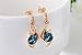 Thanksgiving Gift Rose gold plated blue stone diamond drop stud earrings for women jewelry christmas gifts