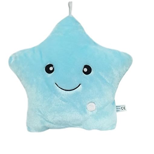 WEWILL Creative Glowing LED Night Light Twinkle Star Shape Plush Pillow Stuffed Toys, Blue - Image 4