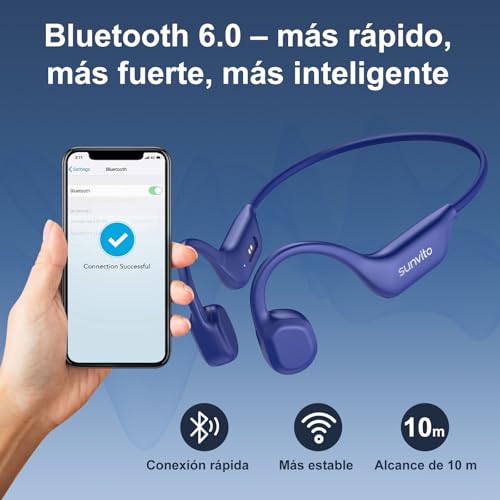 sunvito Headphones, Wireless Sports Headphones Bluetooth Open Ear IPX6 Waterproof Lightweight Running Headphones Sleep Headphones