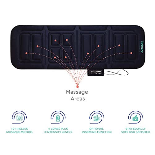 Full Body Vibrating Massage Mat 10 Motor Vibration Mattress Pad with Warmth for Back Pain