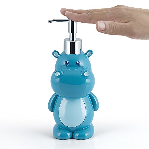 Allure Home Creations Hippo 3-Piece Bathroom Accessory Set - 1 Lotion Pump,1 Toothbrush Holder and 1 Wastebasket