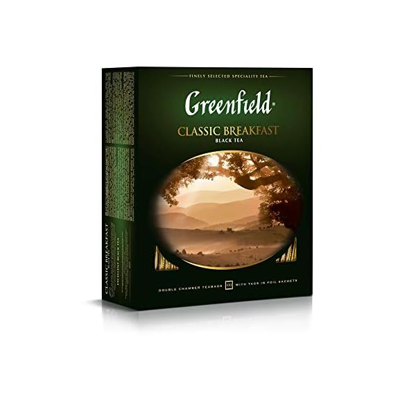 GREENFIELD CLASSIC BREAKFAST | Originaler FrÃ¼hstÃ¼ckstee | Der feinste schwarze Tee | Schwarztee 100 teebeutel | Hochwertiger | Black Tea | 100 Tea Bags | Gluten-frei | Kosher | 200g – Bild 4