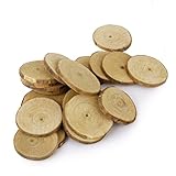 Tinksky 20pcs 5-6CM Wood Slices Log Discs for DIY Crafts Wedding Centerpieces